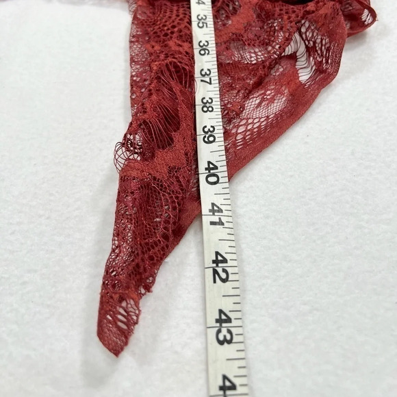 COCO + CARMEN Women’s Bohemian‎ Red Vest Embroidered Lace with Pockets One Size - Picture 13 of 14